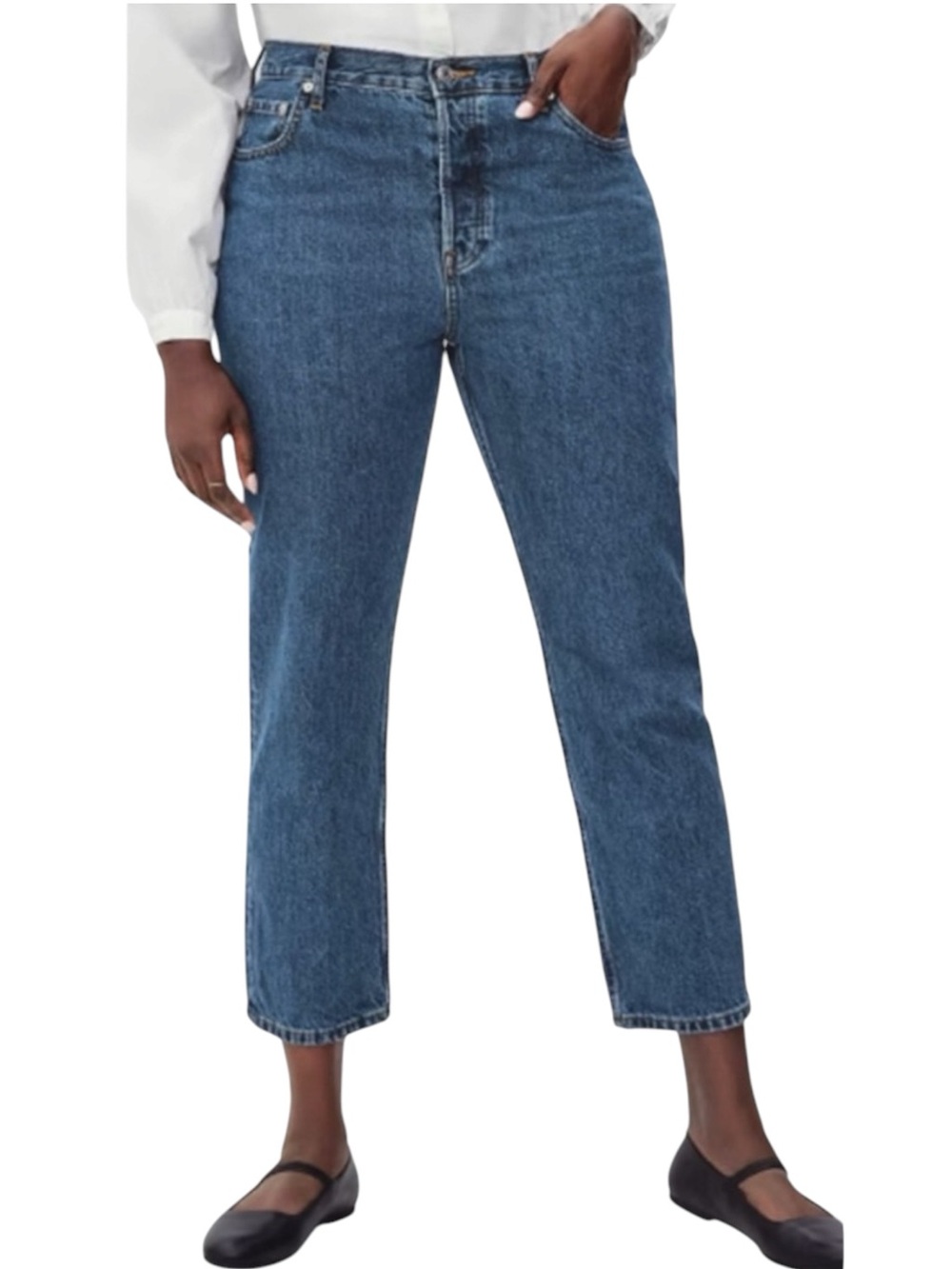 EVERLANE Jeans The Curvy 90s Cheeky Straight Cropped Blue Size 29